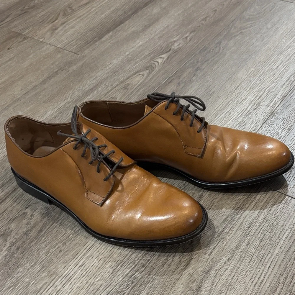 Men's Pratesi Brown Italian Leather Lace Up Derby Dress Shoes